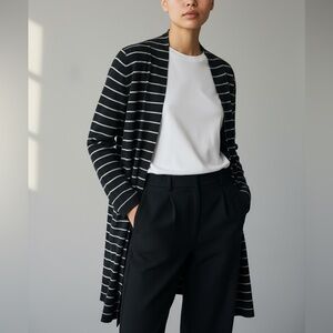 A New Day Black and Cream Striped Sweater
